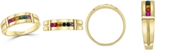 EFFY Collection EFFY&reg; Men's Multi-Sapphire Ring (1/3 ct. t.w.) in 14k Gold
